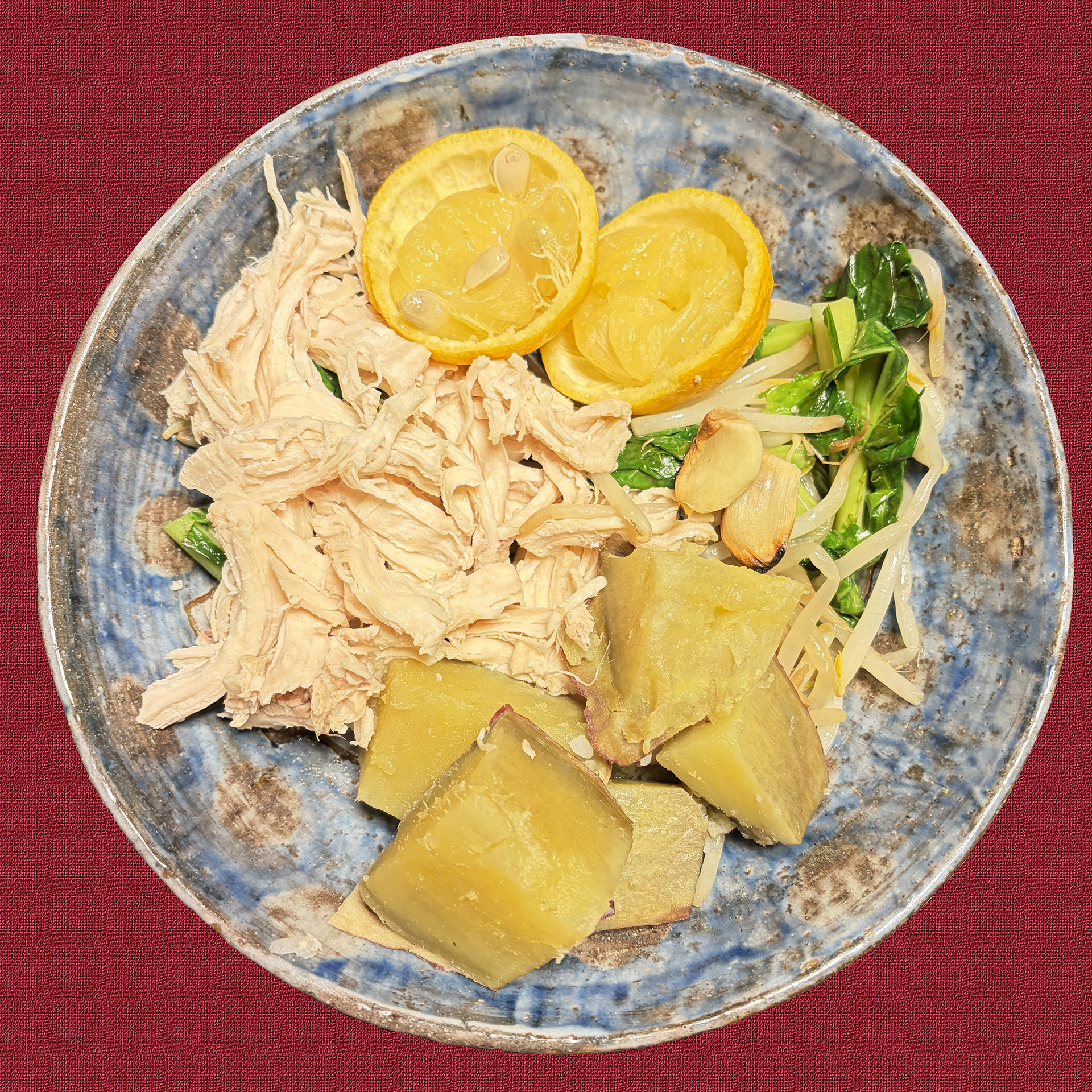 ヒト用。庭の柚子添え。